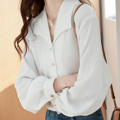 Áo sơ mi trắng nữ form rộng, Chất vải Đũi mềm, mát, áo kiểu nữ, phong cách nhẹ nhàng, T71
