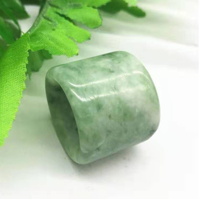 Nhẫn ngọc càn long, đeo ngón tay cái, chất liệu ngọc thiên nhiên, thấu quang, chiếc nhẫn dành cho người thủ lĩnh, kèm bản Photo giấy kiểm định của SJC