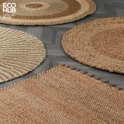 Thảm lục bình hình chữ nhật ECOHUB decor, trang trí phòng khách 