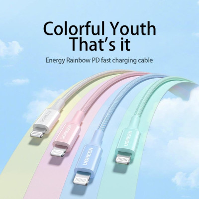 Ugreen UG90492US532TK 1M màu Vàng có chip MFi Cáp sạc - truyền dữ liệu USB-C sang lightning - HÀNG CHÍNH HÃNG