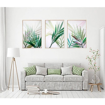 Bộ Tranh Lá Xanh Trang Trí Treo Tường