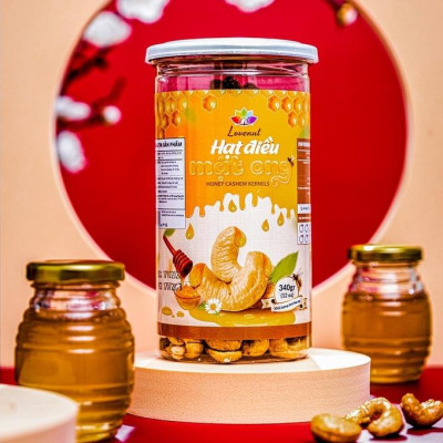 Hạt Điều Mật Ong 340g Lovenut Rang Sấy Gia Vị Không Chất Bảo Quản Đảm Bảo Dinh Dưỡng, Hỗ Trợ Giảm Cân, Ăn Kiêng