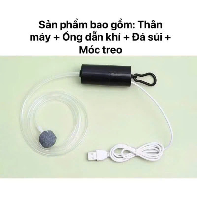 Máy Bơm Oxy Mini Bể Cá – Sủi Êm, Khí Mạnh, Cắm USB Tiện Dụng, Bền Bỉ Lâu Dài