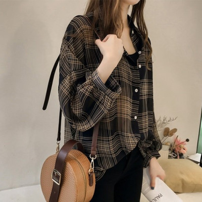 Áo Nữ Kẻ Sọc Thời Trang Áo Kiểu Áo Sơ Mi Nữ Tay Dài Cổ Chữ V Nữ Cao Cấp Hàn Quốc Sang Trọng Nữ Áo Sơ Mi Haint Boutique HB32