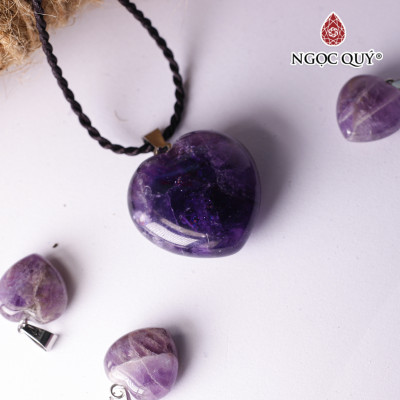 Mặt dây chuyền đá thạch anh tím mệnh hỏa. thổ - Ngọc Quý Gemstones