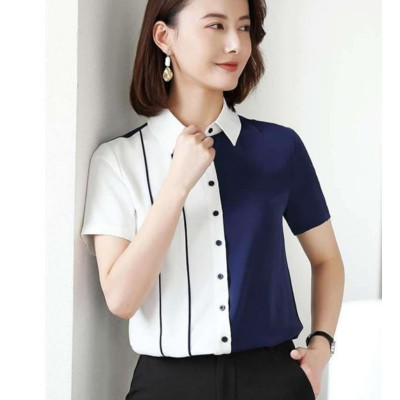 Áo Sơ Mi Nữ Ngắn Tay Hai Màu Mẫu FR01 Thời Trang Nữ Công Sở PONIVA Chất Kate Mềm Mại Chuẩn XNK