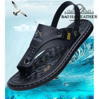Dép nam xỏ ngón da thật BHD3008 Dép quai hậu nam