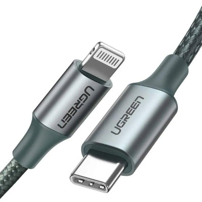 Ugreen UG80564US304TK 1M màu xanh đen cáp chuyển usb type c ra apple lightning dây dù hỗ trợ sạc nhanh PD - HÀNG CHÍNH HÃNG