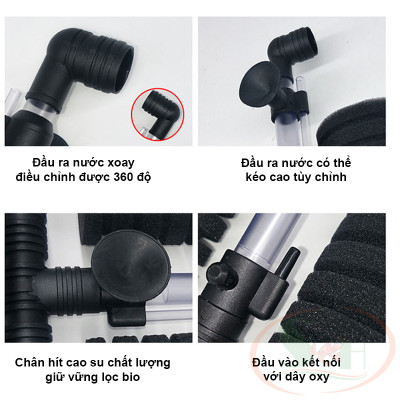 Lọc bio mini Xinyou Sponge Filter XY 2820, 2830, 2822 lọc sủi vi sinh bể cá tép nhỏ