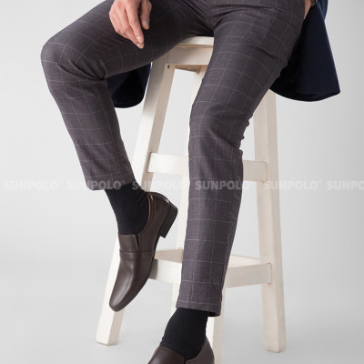 Giày tây nam da bò đế cao su mũi nhọn SUNPOLO TAY-07