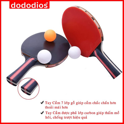 Bộ vợt bóng bàn tặng kèm 3 bóng cao cấp dododios cốt vợt 7 lớp và 9 lớp mặt mút đàn hồi, chất lượng đạt chuẩn + Trụ Kẹp Có Lưới Bóng Bàn Rút Gọn Chất Liệu ABS Cao Cấp Chiều Dài Điều Chỉnh Tới 1,7m Chọn Màu - Hãng dododios