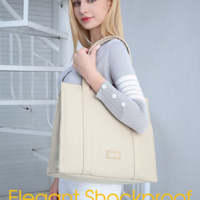 Túi tote nữ có khóa kéo Thương hiệu NATOLI, đựng laptop, đeo vai cao cấp BST Elegant Shockproof Tote Bag T17