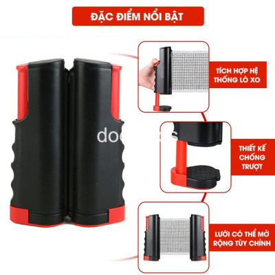 Trụ Kẹp Có Lưới Bóng Bàn Rút Gọn Chất Liệu ABS Cao Cấp Chiều Dài Điều Chỉnh Tới 1,7m Chọn Màu - Hãng dododios