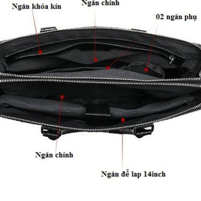 Cặp nam văn phòng Marrant BHM17610 Da bò thật Túi xách công sở nam. Vừa laptop 14inch. Phom cứng.Hàng chính hãng.