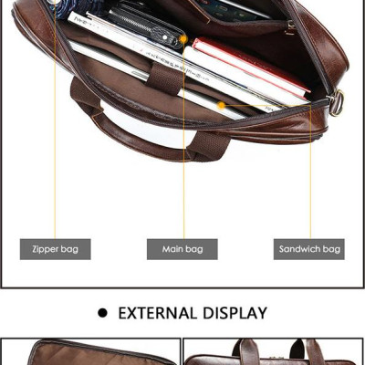 Cặp Da Công Sở Cao Cấp vừa Laptop 15.6inch MARRANT - BHM8841  Hàng chính hãng.