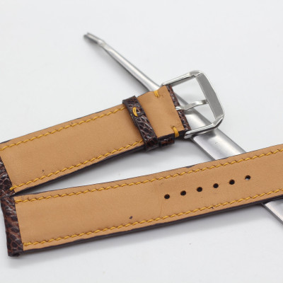 Dây Đồng Hồ Da Đà Điểu Thật Cao Cấp Songhan Leather HANDMADE Màu Nâu Khóa Kim , Bảo Hành 6 Tháng WSOT-01