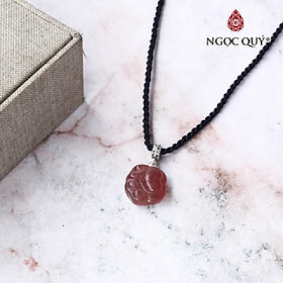 Mặt dây chuyền chân mèo thạch anh dâu hợp mệnh hỏa, thổ - Ngọc Quý Gemstones