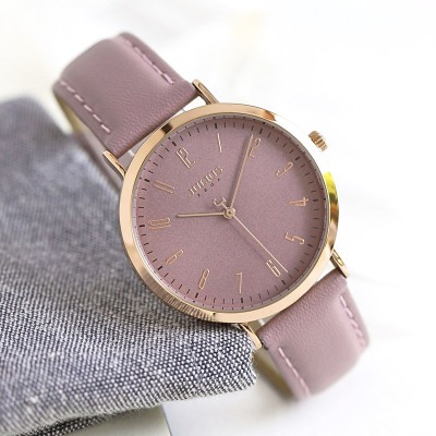 Đồng Hồ Nữ Julius Hàn Quốc JA1017D Dây Da Màu Hồng Cá Tính