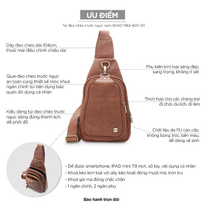 Túi đeo nam IDIGO MB2-405-00