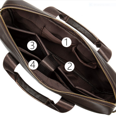 Túi xách nam da bò thật cao cấp phong cách mới 15,6"