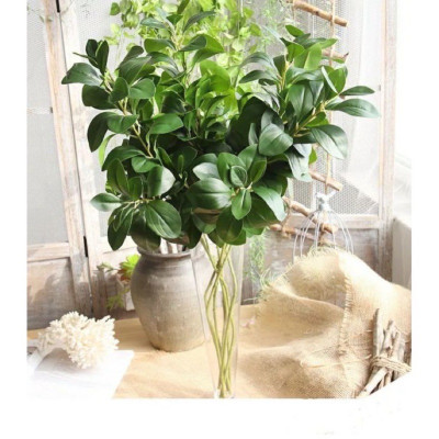Cành lá chè giả - dài 40cm - 3 nhánh - Cây giả, hoa lụa Decor trang trí nhà cửa