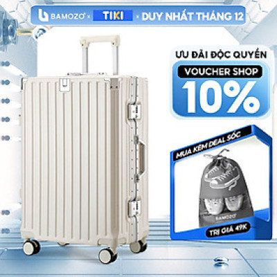 Vali khung nhôm khóa sập Bamozo 9066 size 20/24/28 inch bịt 4 góc kim loại chống va đập bảo hành 5 năm - BẢN THƯỜNG