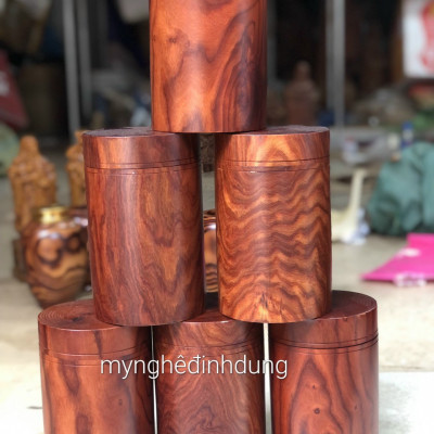 Hộp đựng trà ( chè ) bằng gỗ trắc kt cao 20×11cm 