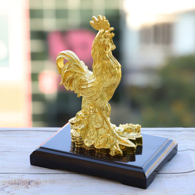 Tượng Gà vàng phong thuỷ mạ vàng