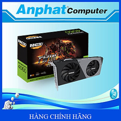 CARD Màn hình VGA Inno3D GeForce RTX 4060 Twin X2 8GB GDDR6 – Hàng Chính Hãng