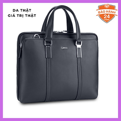Túi Xách, Cặp Công Sở Thời Trang Nam Da Bò Swift Cao Cấp 2 Khoá GCE21 Đen