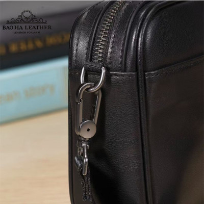 Ví cầm tay Túi đeo chéo nam mini da bò thật BAOHA LEATHER BHM8345