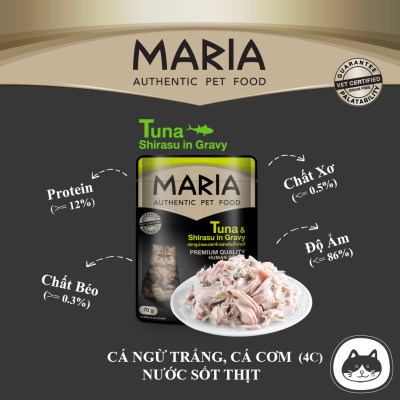 Pate Cho Mèo Maria nhập khẩu Thái Lan (1 hộp 12 gói 70g)