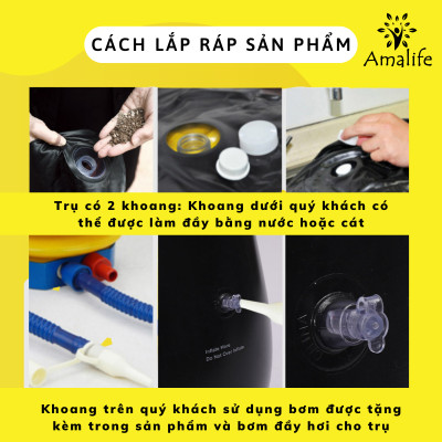 Vỏ Trụ Đấm Bốc Tự Cân Bằng Tặng Kèm Bơm Hơi - Trụ Đấm Bốc Cân Bằng Chính Hãng Amalife