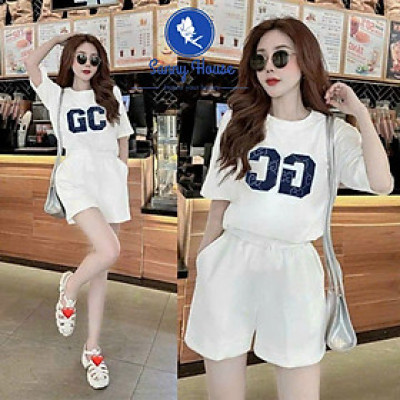 Bộ đồ ngắn thun cotton trơn GC đơn giản