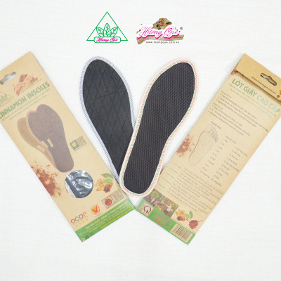Lót giày lưới 2 lớp Hương Quế CI-06 làm từ vải lưới 2 lớp - vải cotton - bột quế giúp êm chân - ấm chân - phòng cảm cúm