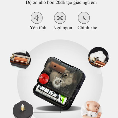 Đồng Hồ Treo Tường Kim Trôi Trang Trí DC22 Nghệ Thuật quart cao cấp Shouse hiện đại 3D kích cỡ lớn đẹp treo phòng khách