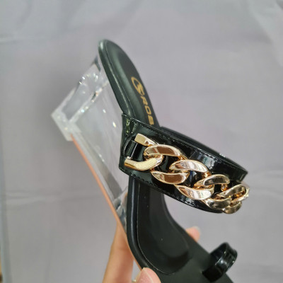 Dép nữ xỏ ngón, đế xuồng mica ROSATA RO681 - 7p - Đen - BKSTORE