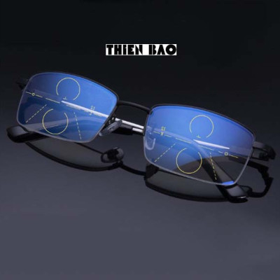 Kính lão thị, kính viễn thị Nam nữ KVM367 hàng đẹp xẻ cước chống as xanh Gọng TITANIUM càng dẻo chuẩn độ