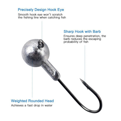 32 Cái Móc Câu Cá Đầu Tròn Để Câu Cá Đáy Nước Mặn, Với Hộp đựng