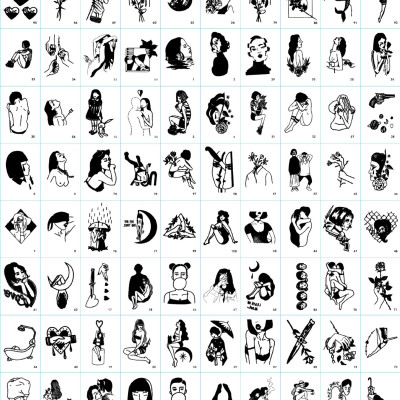 Set 100 tờ hình xăm dán tạm thời hoa hồng cá voi cá heo cô gái thời trang unisex Legaxi