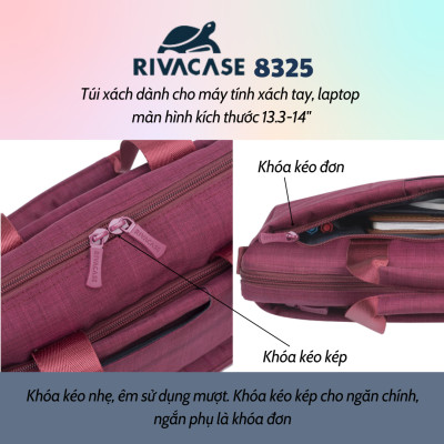 Cặp Xách Laptop RIVACASE 8325 13.3 inch - Bảo Hành 24 Tháng - Hàng Chính Hãng