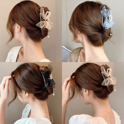 Kẹp tóc càng cua cặp tóc mix nơ xinh đẹp phong cách Hàn Quốc