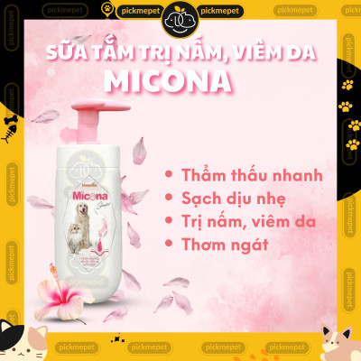 Sữa Tắm Micona Shampoo - Hỗ Trợ Vấn Đề Viêm Da, Nấm Da & Lông cho Chó Mèo