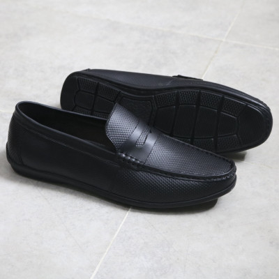 Giày lười nam da bò mềm đế khâu chắc chắn mã GL66V mũi vuông chân đế phẳng.