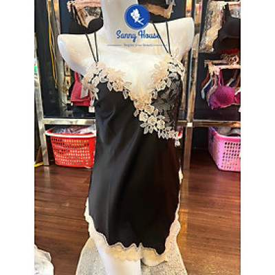 Váy Ngủ D190 Lụa Quảng Châu Cao Cấp Viền Ren Hoa Gợi Cảm