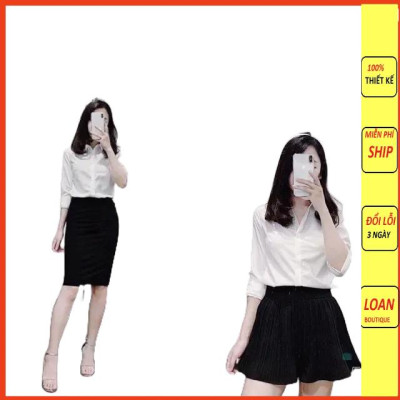 Sơ mi trắng công sở_ Sơ mi trắng nữ cộc tay chất thô nhật dư xịn