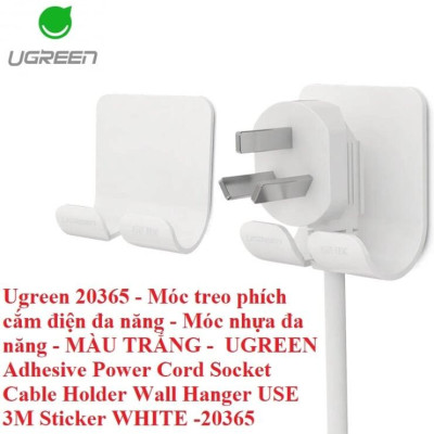 Ugreen UG20365CD107TK Màu Trắng Móc treo phích cắm điện đa năng - HÀNG CHÍNH HÃNG