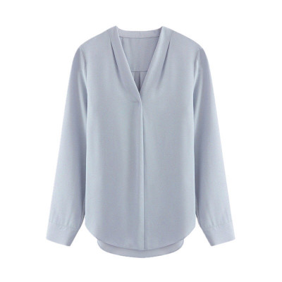 Áo sơ mi công sở kiểu áo sơ mi kiểu đắp chéo cổ V QK01 -  Áo sơ mi công sở hàn quốc