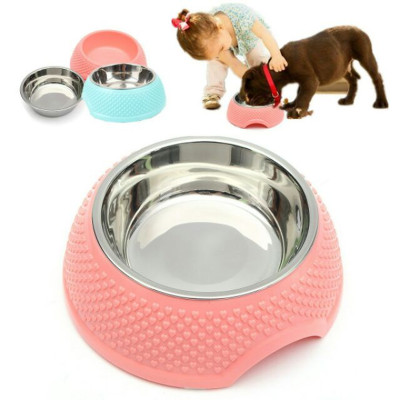 Bát Ăn Đơn Inox Cao Cấp Vân Trái Tim Cho Chó Mèo