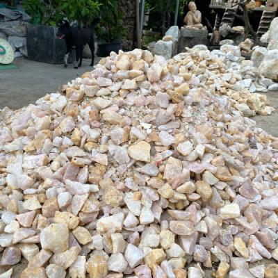 1kg đá thạch anh vụn hồng 1x2cm, 2x3cm NHASAN rải nền sàn nhà, văn phòng, công ty